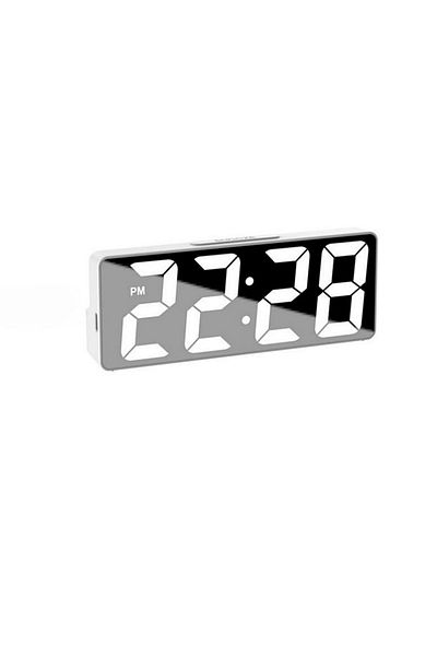 Choice White White Voice Control Digital Alarm Clock Temperature Date 2 Alarm Snooze Night Mode Table Clock