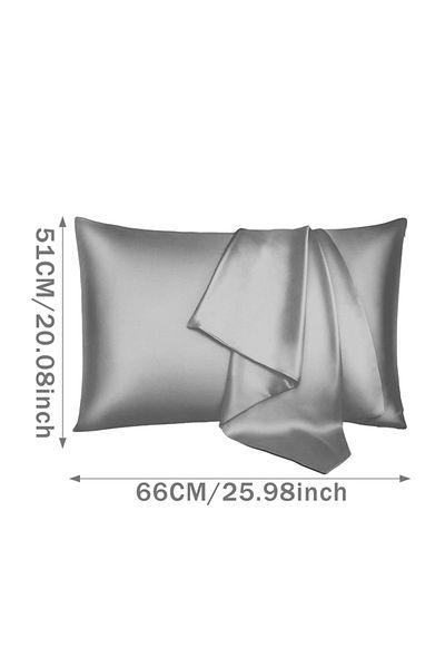 Choice Gray Silk Satin Pillowcase Simple Solid Color Pillow Cover Bedding Household Smooth Multicolor Satin