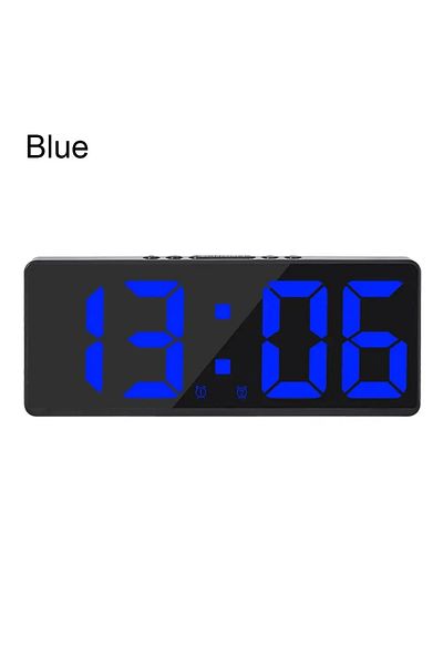 Choice Blue LED Digital Electronic Clock Backlight Large Number Alarm Clock Temperature Calendar Bedside Ta