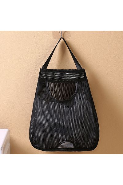 Choice black L Garbage Bag Storage Box For Plastic Bag Wall Hanging Bag Washable Mesh Storage Bags Plastic