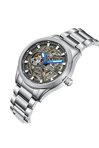 Slazenger SL.9.2411.1.02 Men Automatic Display Watch & Metal Strap Silver