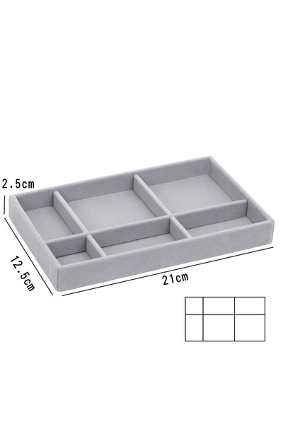 Choice 5 Grey Flannel Jewelry Storage Box Household Drawer Earrings Necklace Ring Tray Head Rope Ear Clip .