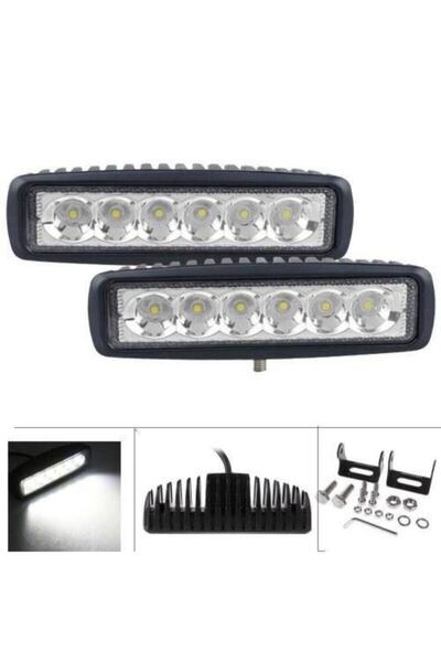 Carub 6 Ledli 18w Metal Kasalı Off Road Gündüz Farı Sis Farı Lambası 1 Adet