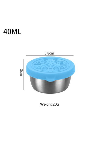 Choice Blue 1pc Salad Dressing Container With 1.35oz/40ml Reusable Stainless Steel Cup And Leakproof Silico