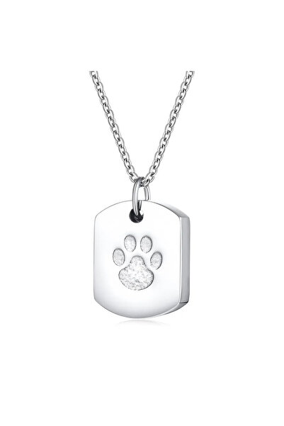 Choice Silver Cremation Jewelry Paw Print Urn Necklace for Ashes for Women Me...