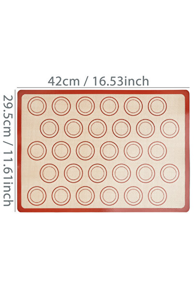 Choice حصيرة خبز سيليكون حمراء مقاس 42 × 29.5 سم، قطعة واحدة للفرن، أوراق خبز...