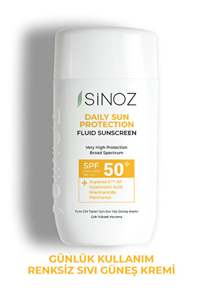 SİNOZ SPF 50 Denní krém na opalování na obličej - Hybridní složení s opalovacími filtry nové generace 50 ml