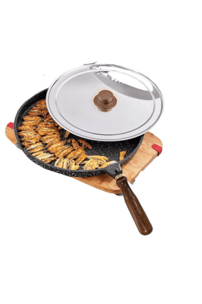 MAAS Döküm Granit Balık Tavası kapaklı 2 parça 36 Cm