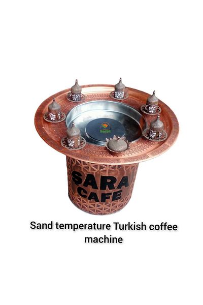 SAFİR ÇAY KAZANLARI Round High Size Case - Copper Sand Coffee Device - Sapphire