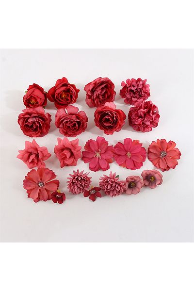 Choice 1 Bag Red 1bag Artificial Flower Head For Home Decor Wedding Flowers Wall Decoration Diy Hair Access
