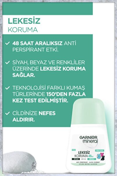 Garnier Mineral Lekesiz Koruma Ferah Koku Roll-on Deodorant
