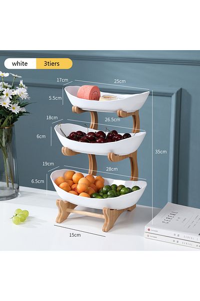 Choice White 3tiers Table Plates Dinnerware Kitchen Fruit Bowl With Floors Partitioned Candy Cake Trays Woo
