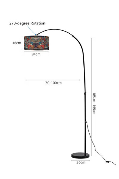 X SPRING National print floor lamp with Remote Control & 3-Color LED Light - Adjustable Lamp for Living Room