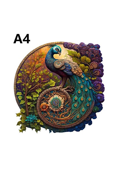 Choice M147-A4 جولة الطاووس خشبية بازل قطع غير النظامية الحيوان على شكل لغز خ...