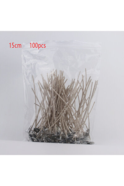 Choice شموع خالية من الدخان من القطن الخالص من فول الصويا، مقاس 15 سم، 100 قطعة/حقيبة، بيضاء وبنية، فتائل خالية من الدخان مقاس 2 مم و15/20 سم