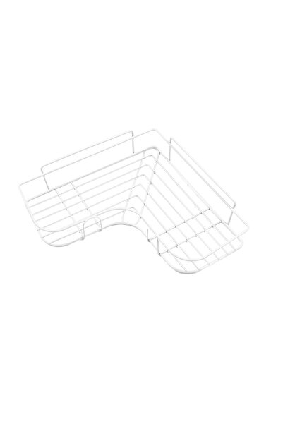 Choice رف مثلث من الحديد الأبيض لتخزين المطبخ والحمام، رف زاوية سميك للتخزين D