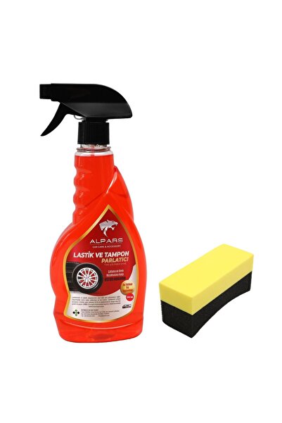 ALPARS Araba Lastik Parlatıcı Tampon Parlatıcı 500ml + Lastik Süngeri 2'li Set
