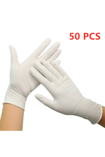 Choice قفازات النتريل الوردية XS 50 قطعة بيضاء 50 قطعة قفازات تنظيف منزلية خا...