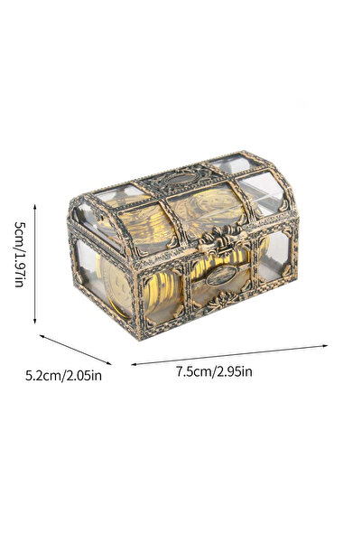 Choice as picture shown Silver Vintage Treasure Chest Storage Box Transparent...