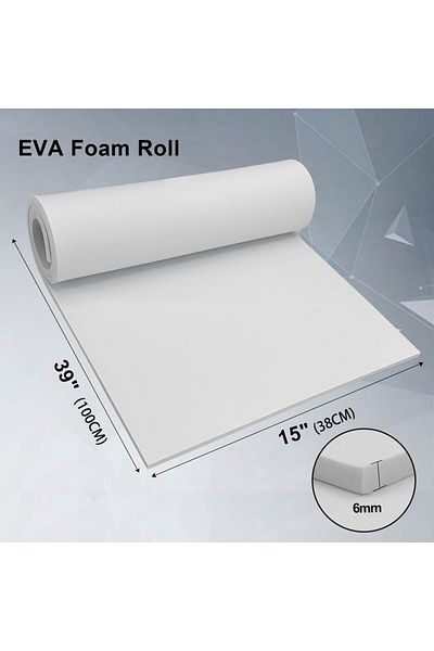 Choice White-Thickness 6mm EVA Foam Roll Sponge Paper  2mm-10mm Thick 39"x15" DIY Cosplay Foam Sheet  Pliab