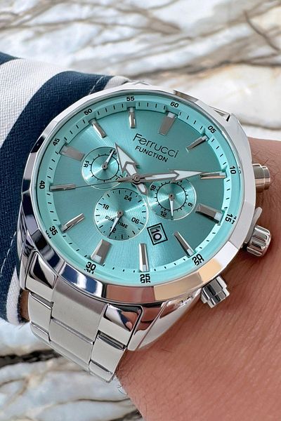 Ferrucci Function 3 ATM Steel Strap & Case Men's Wristwatch Bracelet Zmfer090