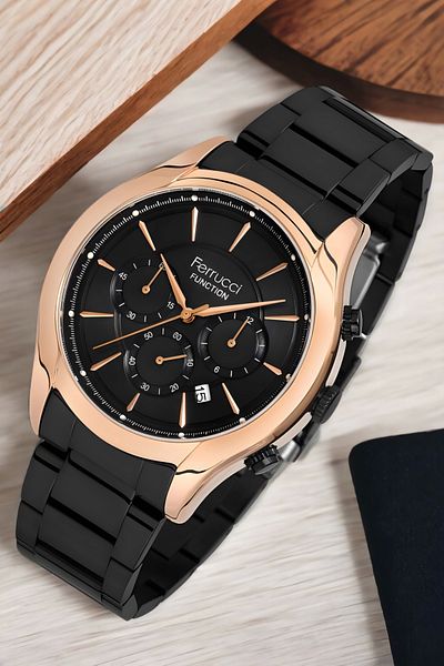 Ferrucci Men's Wrist Watch Bracelet Zmfer146 - FC.12670TM.02 Black-Rose Color
