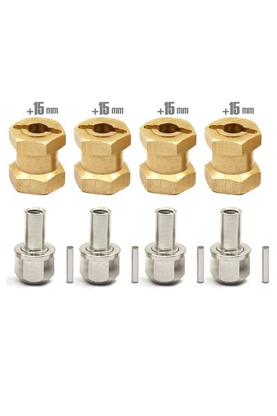 Choice 15mm 4pcs 12mm/15mm/17mm Axle Widen Hexagon Wheel Adapter For 1/10 RC Crawler Car TRX4 RC4WD D90 D11