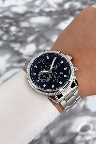 Ferrucci Silver-blue Men's Wristwatch Steel Strap Functions Active Zmfer073