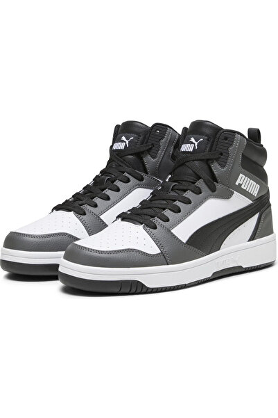 Puma Rebound V6 Erkek Boğazlı Sneker Ayakkabı Beyaz - Gri