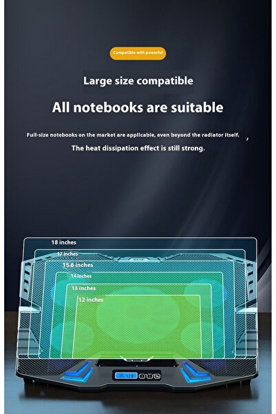 fulina وسادة تبريد للكمبيوتر المحمول، مع 5 مراوح LED هادئة لمقاس 15.6-17 بوصة، محمولة فائقة النحافة تعمل بالطاقة عبر USB، باللون الأحمر