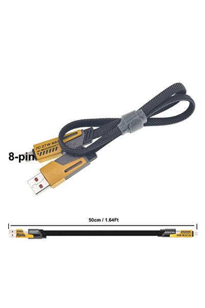 Choice كابل بيانات USB متعدد 4 في 1 PD 65w (50 سم) 4 في 1 PD 65W كابل شحن سري...