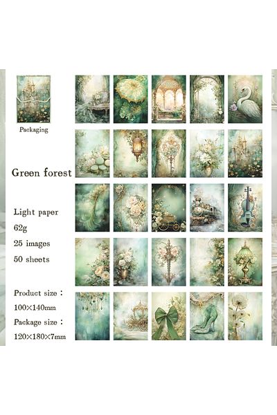 Choice E 50 pieces of vintage scrapbooking material paper handmade tent DIY collage decoration background .