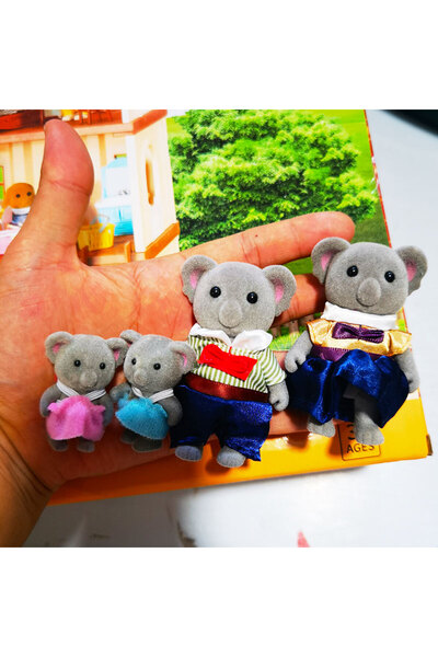 Choice بيت الدمى لعائلة الكوالا بمقياس 1:12 محاكاة لعائلة الغابة دمية حيوانات...