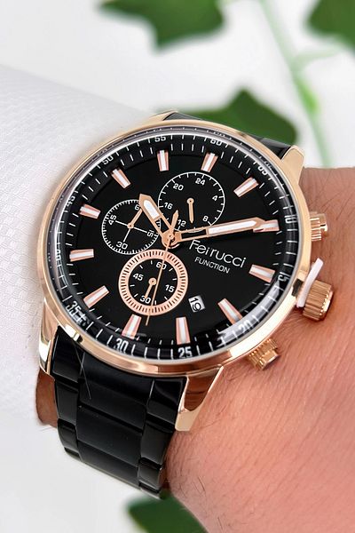 Ferrucci Function Men's Wristwatch Steel Strap Steel Case 3 Atm Water Resistance