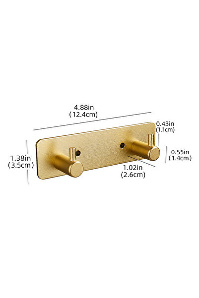 Choice Gold 2 Hook Aluminum Alloy Multifunctional Self Adhesive Hooks Sticky ...