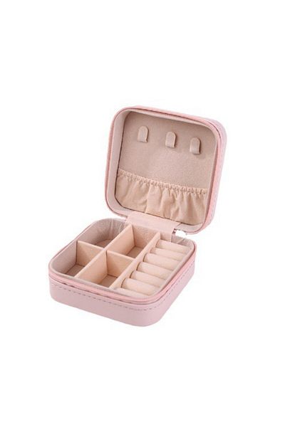 Choice pink Portable Mini Jewelry Storage Box Travel Organizer Jewelry Case Leather Storage Earrings Neckla