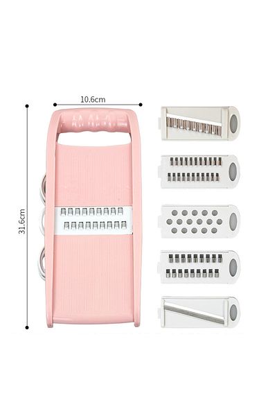 Choice Pink 5 in 1 Multi-Functional Vegetable Chopper Onion Chopper Food Chopper Kitchen Mandoline Slicer V