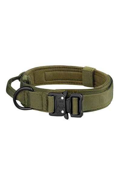 Choice XL army green Pet Products Outdoor Tactical Dog Collar Metal Buckle Breathability Nylon Collar Mediu