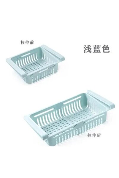 Choice سلة تخزين ثلاجة متعددة الوظائف باللون الأزرق، رف تخزين قابل للسحب لتقس...