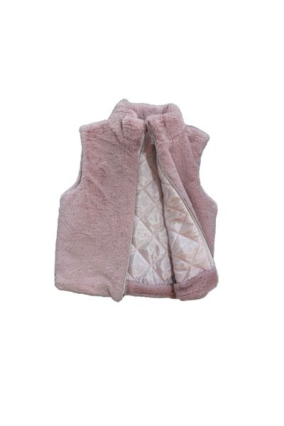 Rhythm Clothing Lumiakids Solid Color, Stand Collar, Lined Girl's Plush Vest