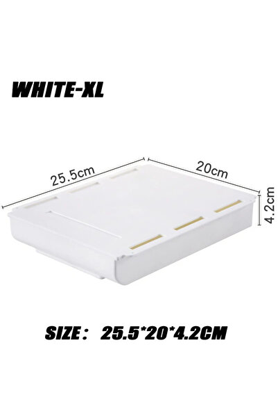 Choice 1pc XL 2pc White SelfAdhesive Storage Drawer Box Makeup Pencil Tray De...