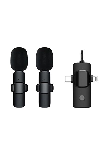 Choice Double 3in1 K13 3in1 Wireless Microphone for iPhone Android Cameras Wi...