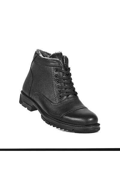 Cem Pekşen Cizme pentru bărbați din piele naturală Swat Life 4250 Black
