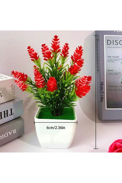 Choice 1pc Red Pinecone 1pc Artificial Plants Bonsai Small Flowers Pot Fake Plant Potted Ornaments For Home