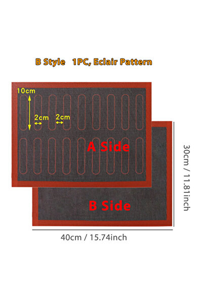 Choice بساط خبز من السيليكون المثقب من B-Eclair، مكون من قطعة واحدة، ذو وجهين بنقوش منفوخة ومستديرة، غير لاصق وقابل لإعادة الاستخدام