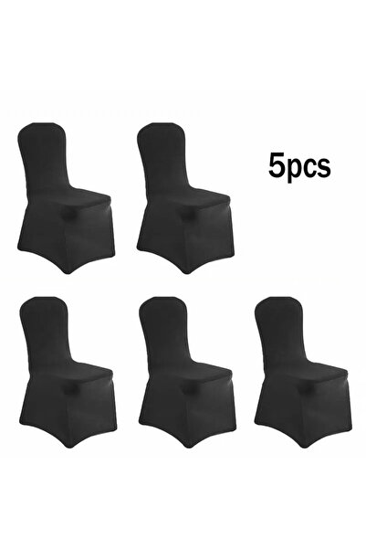 Choice 5 قطع سوداء 1 قطعة/5 قطع غطاء كرسي سميك عالي المرونة، حفلات الزفاف، ال...