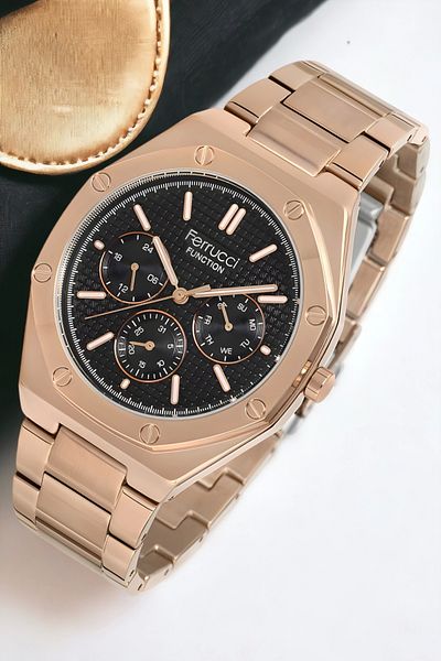Ferrucci men's Wristwatch Bracelet Zmfer145 - Fcf.12715fm.05 Rose Color, Function Design