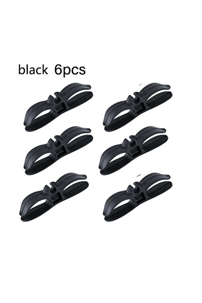 Choice أسود - 6 قطع لفافات أسلاك تخزين المطبخ، منظم أسلاك الطاقة الثابت بدون ...