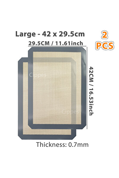 Choice 2PCS Grey 42x29.5cm 1PC, 2PCS Silicone Baking Mats for Oven, 2 Sizes 3...