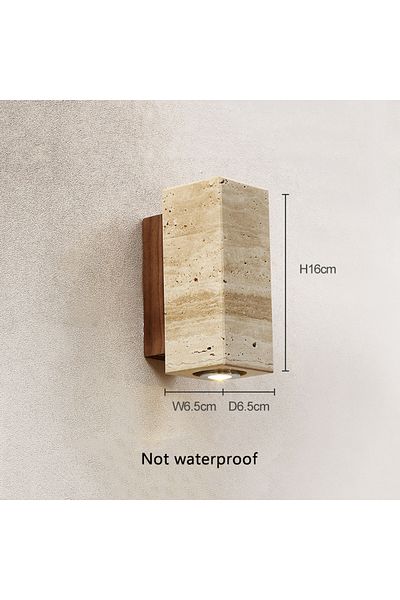 Choice Warm White (2700-3500K) WHITE Yellow travertine stone Japanese style wabi-sabi wall lights bedroom d